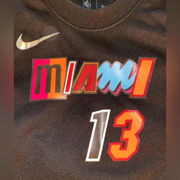 Bam Adebayo Nike Miami Heat Mashup Black Jersey Vice Classic Sz Youth 3T - Picture 2 of 7
